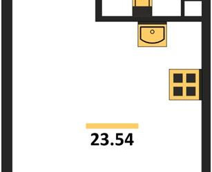 Планировка студии(квартира) площадью 23.54 квадратных метров в ЖК “ЖК Дмитровское небо”