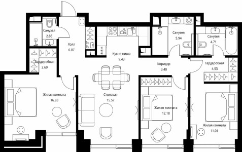 Планировка квартиры, ID 306979