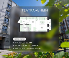 Планировка студии(квартира) площадью 33.4 квадратных метров в “ЖК Театральный”