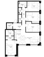 Планировка 4+ комнатной(квартира) площадью 112.98 квадратных метров в “ЖК City bay (Сити Бэй)”