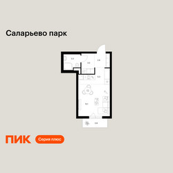 Планировка студии(квартира) площадью 28.8 квадратных метров в ЖК “ЖК Саларьево парк”