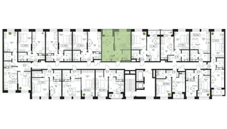 Планировка однокомнатной(квартира) площадью 40.7 квадратных метров в “ЖК Пушкино Град”