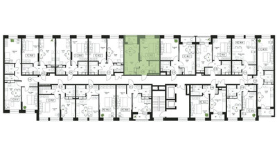 Планировка однокомнатной(квартира) площадью 40.7 квадратных метров в ЖК “ЖК Пушкино Град”