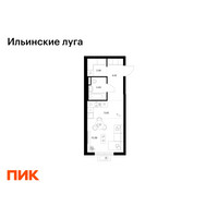 Планировка студии(квартира) площадью 28.97 квадратных метров в “ЖК Ильинские луга”