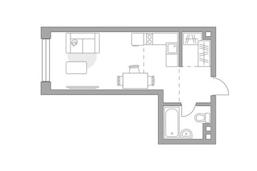 Планировка студии(квартира) площадью 29.63 квадратных метров в ЖК “ЖК MYPRIORITY Mnevniki (Май Приорити Мневники)”