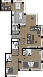 Планировка 4+ комнатной(квартира) площадью 147.7 квадратных метров в ЖК “ЖК Квартал Серебряный бор”