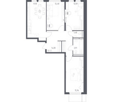 Планировка трехкомнатной(квартира) площадью 78 квадратных метров в “ЖК Остафьево”