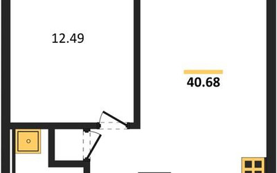 Планировка однокомнатной(квартира) площадью 40.68 квадратных метров в ЖК “ЖК LIFE Варшавская”