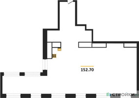 Планировка трехкомнатной(квартира) площадью 152.7 квадратных метров в “ЖК Лайм”
