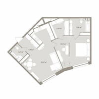 Планировка двухкомнатной(апартаменты) площадью 72.34 квадратных метров в “ЖК D'ORO MILLE (Доро Милле)”