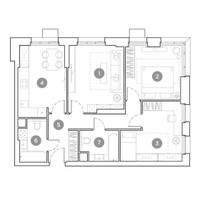 Планировка трехкомнатной(квартира) площадью 71.9 квадратных метров в “ЖК Гоголь парк”