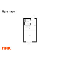 Планировка студии(квартира) площадью 20.9 квадратных метров в “ЖК Яуза Парк (Мытищи)”