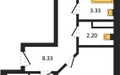 Планировка двухкомнатной(квартира) площадью 57.56 квадратных метров в ЖК “ЖК Домодедово Парк”