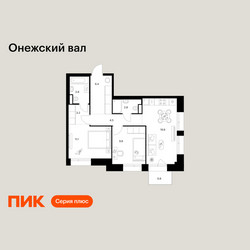 Планировка двухкомнатной(квартира) площадью 59.1 квадратных метров в ЖК “ЖК Онежский вал”