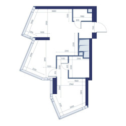 Планировка однокомнатной(квартира) площадью 52.5 квадратных метров в ЖК “ЖК ХАЙДАУТ”