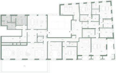 Планировка 4+ комнатной(квартира) площадью 767.13 квадратных метров в ЖК “Фамильный дом Люче”