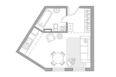 Планировка студии(квартира) площадью 28.05 квадратных метров в ЖК “ЖК Аникеевский”