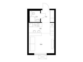 Планировка студии(квартира) площадью 21.9 квадратных метров в “ЖК Никольские луга”