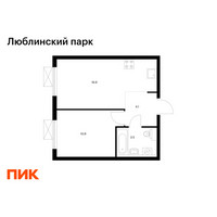 Планировка однокомнатной(квартира) площадью 35.4 квадратных метров в “ЖК Люблинский парк”