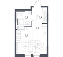 Планировка студии(квартира) площадью 21.7 квадратных метров в “ЖК Мытищи Парк”