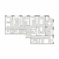 Планировка 4+ комнатной(апартаменты) площадью 215.21 квадратных метров в “ЖК D'ORO MILLE (Доро Милле)”