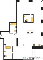 Планировка трехкомнатной(квартира) площадью 132.6 квадратных метров в “ЖК Luzhniki Collection (Коллекция Лужники)”