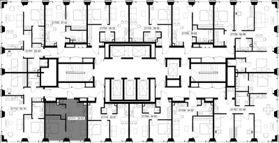 Планировка однокомнатной(квартира) площадью 35.5 квадратных метров в ЖК “ЖК SET (Сет)”