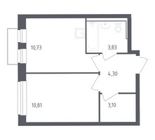 Планировка однокомнатной(квартира) площадью 32 квадратных метров в “ЖК Рублевский Квартал”