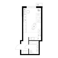 Планировка студии(квартира) площадью 28.7 квадратных метров в “Квартал Мит”