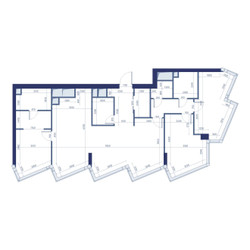 Планировка трехкомнатной(квартира) площадью 122 квадратных метров в ЖК “ЖК ХАЙДАУТ”