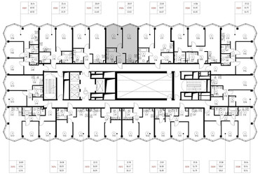 Планировка однокомнатной(квартира) площадью 43.6 квадратных метров в ЖК “Дом премиум-класса МИРА”
