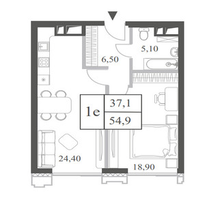 Планировка квартиры, ID 126975
