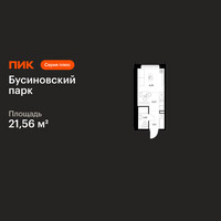 Планировка студии(квартира) площадью 21.56 квадратных метров в “ЖК Бусиновский парк”