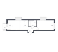 Планировка однокомнатной(квартира) площадью 43.9 квадратных метров в “ЖК Рублевский Квартал”