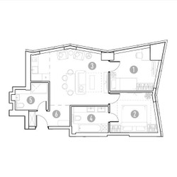 Планировка двухкомнатной(квартира) площадью 61.57 квадратных метров в ЖК “УНО Горбунова”