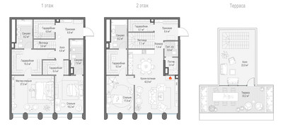 Планировка трехкомнатной(квартира) площадью 271 квадратных метров в ЖК “Клубный квартал "Фрунзенская набережная"”
