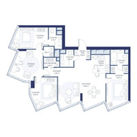 Планировка трехкомнатной(квартира) площадью 117.2 квадратных метров в “ЖК ХАЙДАУТ”