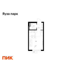 Планировка студии(квартира) площадью 20.8 квадратных метров в ЖК “ЖК Яуза Парк (Мытищи)”
