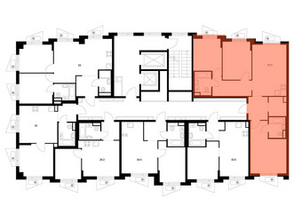 Планировка трехкомнатной(квартира) площадью 77.7 квадратных метров в ЖК “ЖК Онежский вал”