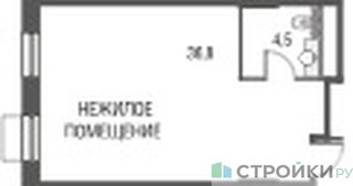 Планировка студии(квартира) площадью 41.5 квадратных метров в “ЖК Резиденции Архитекторов”