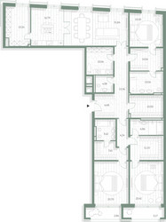 Планировка трехкомнатной(квартира) площадью 224.75 квадратных метров в ЖК “Фамильный дом Люче”