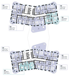 Планировка трехкомнатной(квартира) площадью 192.37 квадратных метров в ЖК “СберСити в Рублево-Архангельском”