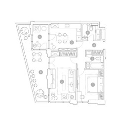 Планировка двухкомнатной(квартира) площадью 75.6 квадратных метров в ЖК “ЖК ВЭРИ на Миклухо-Маклая”