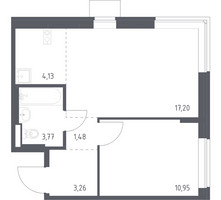 Планировка однокомнатной(квартира) площадью 40.79 квадратных метров в “ЖК Подольские кварталы”