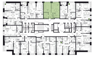 Планировка однокомнатной(квартира) площадью 39.8 квадратных метров в “ЖК Пушкино Град”
