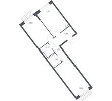 Планировка двухкомнатной(квартира) площадью 56.4 квадратных метров в “ЖК Рублевский Квартал”