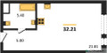 Планировка квартиры Студия (Апартаменты)32.21