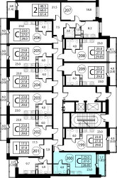 Планировка студии(квартира) площадью 28.9 квадратных метров в ЖК “ЖК Космос”
