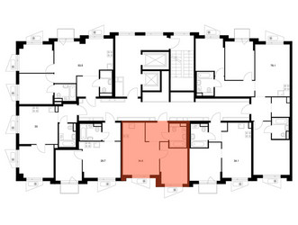 Планировка однокомнатной(квартира) площадью 34.6 квадратных метров в ЖК “ЖК Онежский вал”