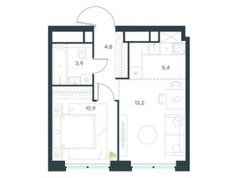 Планировка двухкомнатной(квартира) площадью 38.2 квадратных метров в “ЖК Level Звенигородская”